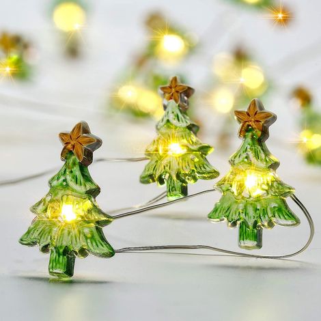 Soavoa Guirlande LED Sapin 30 Lumières 3m Étanche Télécommande 8 Modes Décoration Intérieur Extérieur Noël (1/4)