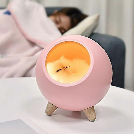 1 veilleuse chat en forme de maison (rose) (1/5)