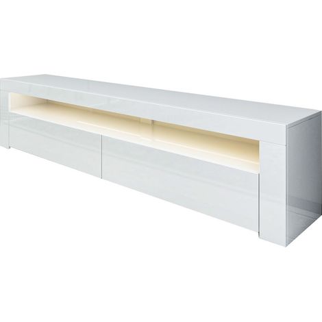 Meuble TV en bois "Bati" - 150 x 36 x 46 cm - Blanc
