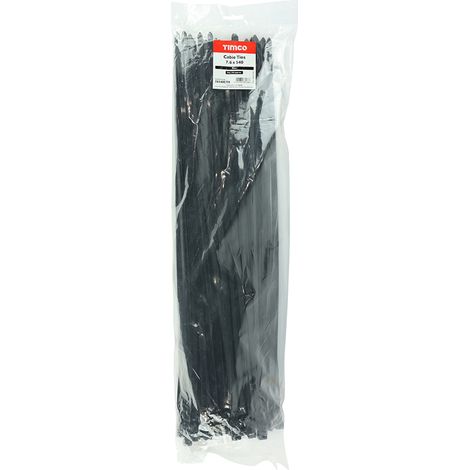 TIMco Black Cable Ties 7.6 x 540 Qty 100