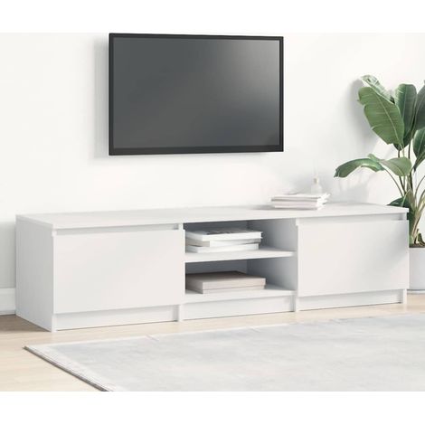 vidaXL Meuble TV Blanc 140x40x35,5 cm Bois d'ingénierie (1/5)
