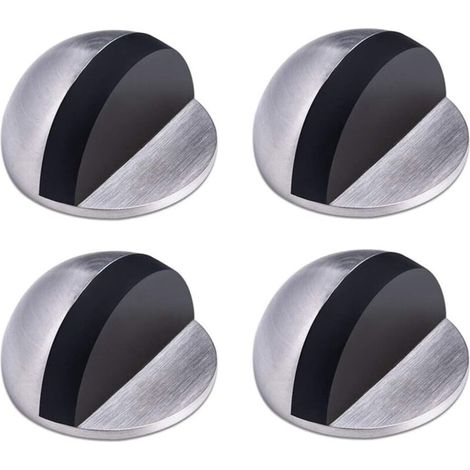 Türstopper, Türstopper aus Edelstahl, selbstklebender Türstopper, Bodentürstopper, Gummitürstopper, halbmondförmiger Türblock, für Zuhause und Büro, 4 Stück (1/4)