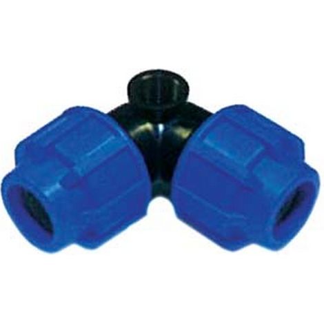10PZ RACCORDO COMPRESSIONE GOMITO 3 VIE POP UP FILETTATO F PN16  mm25x25x F