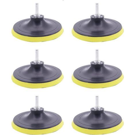 Set di 6 dischi abrasivi da 100 mm, placchette abrasive con filettatura M14 e chiusura a strappo, platorelli di supporto per levigatura e lucidatura per trapani e smerigliatrici angolari. (1/5)