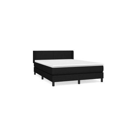 Sommier à lattes de lit avec matelas Noir 140x200 Tissu (1/5)