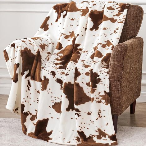 Couverture Vache - 127 x 152 cm - Imprimé Vache - Pour Canapé Lit Voyage - Saison Tout - 1 Pièce (1/5)