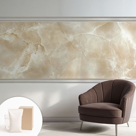 Papier peint décoratif avec colle pour salon, chambre à coucher et bureau – Design moderne et facile à poser Pierre naturelle 250x104 cm (1/5)