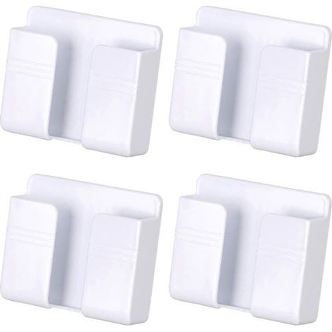 pair 99 x 28 x 86mm, (Blanc) 4pcs support de stockage mural domestique pâte support de charge de téléphone portable rangement multifonctionnel et stoc (1/5)
