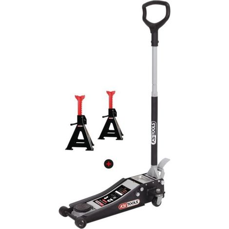 Set aus einem extra niedrigen Wagenheber aus Stahl ULTIMATE 2 t + Unterstellböcke 2 t KSTOOLS - 1610367A2