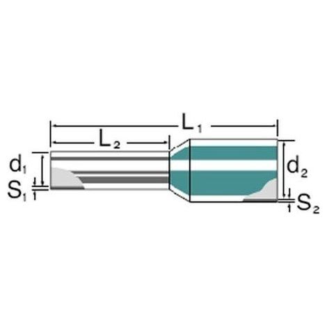Embout simple d'extrémité de câble Weidmüller H0,25/12 HBL 9025760000 0.25 mm² x 8 mm partiellement isolé bleu clair 50