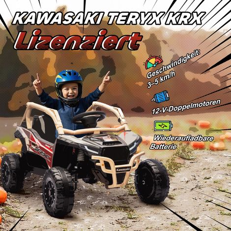Voiture électrique tout-terrain 12V enfant avec télécommande, phares LED, musique, klaxon, pour garçons et filles de 3 à 8 ans, jaune (1/4)