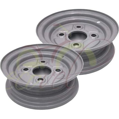 Coppia 2 Cerchi 8" Attacco F I A T (58x98 mm) per Ruote Carrello RIMORCHIO APPENDICE con GOMME da 4.00/4.80-8 Ecovelo (1/2)