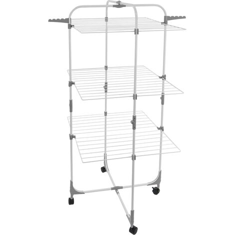 JVL Foldable 3 Tier Drying Rack, White (1/5)