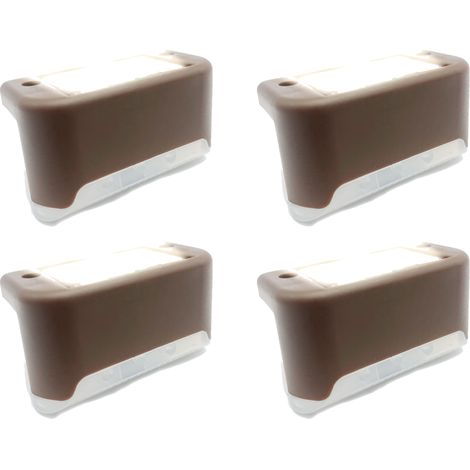 Lot de 4 lampes solaires pour marches - Idéales pour terrasses, quais, marches, porches, passages, escaliers et rampes (1/5)