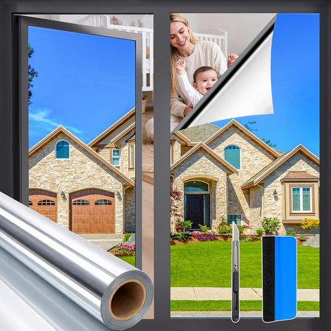 Anti-Glare Anti-Heat Window Film 90 x 120 cm Good Effect Anti-UV Electrostatic with Privacy Protection Kit for Office, Home, Balcony, Store (1/5)