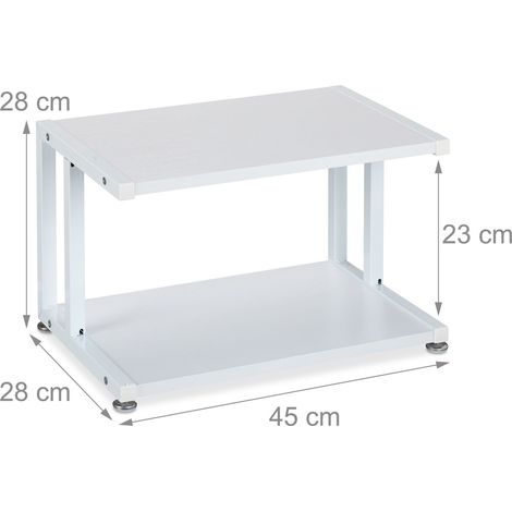 Supporto per stampante organizer moderno con 2 livelli portaoggetti da scrivania 60 x 30 x 30 cm in MDF bianco 130015995