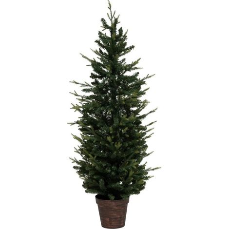 Sapin de Noël artificiel Vert 2 tons dans un pot cuivré H 150 cm - Feeric Christmas