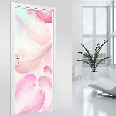 Stickers pour porte - Plumes - 63 x 205 cm - Adhésif MAT (1/2)