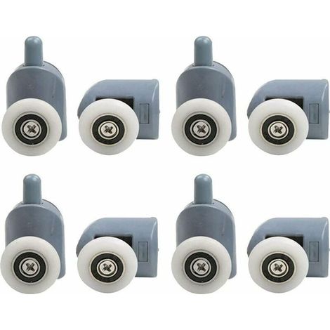 Roulette Porte de Douche Porte a Roulette Galets de Porte de Douche Roulettes Simples de Porte de Douche Comprend 4 Rouleaux Supéris 4 Rouleaux Inféri pour Cabine Douche Salle de Bain (1/5)