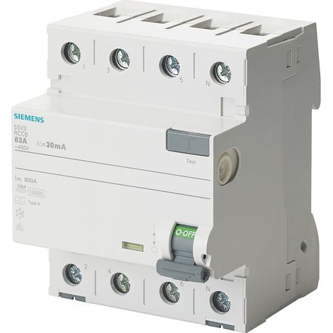 Siemens 5SV3344-6 Interruptor diferencial 4 polos gris