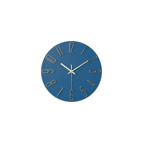 Horloge salon horloge murale 12 pouces 30CM lettres or bleu (1/5)