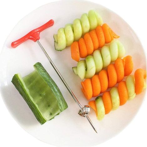 Spiraliseur de légumes manuel acier inoxydable courgettes (1/4)