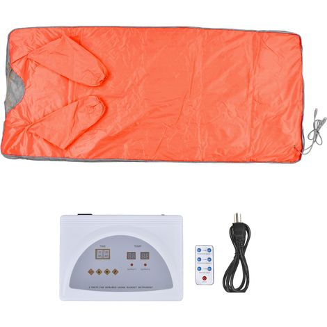 Couverture de Sauna Intelligente 650W, Infrarouge Lointain, Élimination des Acides, Transpiration, Orange, Télécommande, Prise US 110V (1/5)