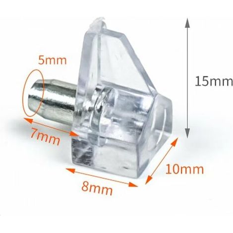 40 Pièces Goujons de Support d'étagère, Diamètre du Trou de 5mm de pour étagère en Verre ou en Bois d'Armoire de Rangement (Transparent) (1/5)