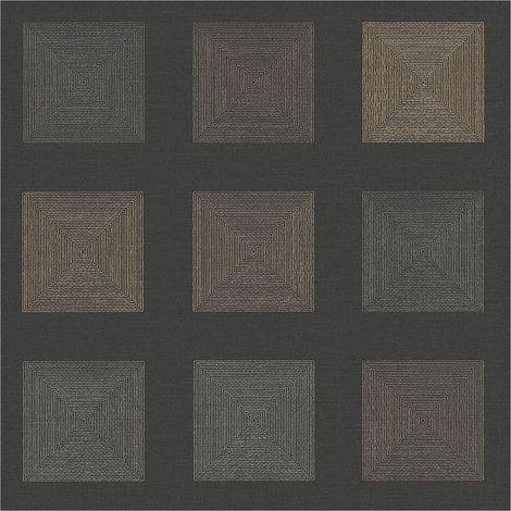 Graphic wallpaper wall Profhome 371724 non-woven wallpaper slightly textured with graphical pattern matt black gold 5.33 m2 (57 ft2)