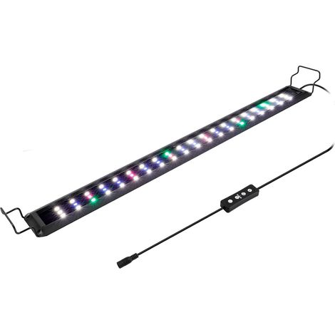 Éclairage LED pour Aquarium Lampe Réglable Spectre Complet avec Minuteur Intégré et 10 Niveaux de Luminosité Barre Éclairage pour Croissance des Plantes Aquatiques et Poissons (1/5)
