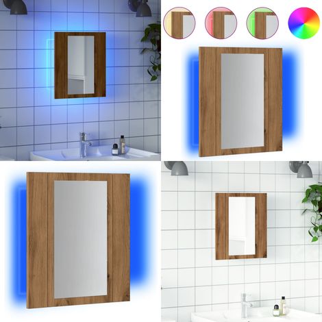 vidaXL LED-Spiegelschrank Artisan-Eiche 40x12x45 cm Holzwerkstoff (1/5)