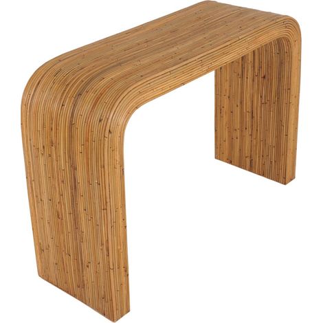 Natural rattan console table, 110cm, rounded edges, L 110 x D 35 x H 75cm