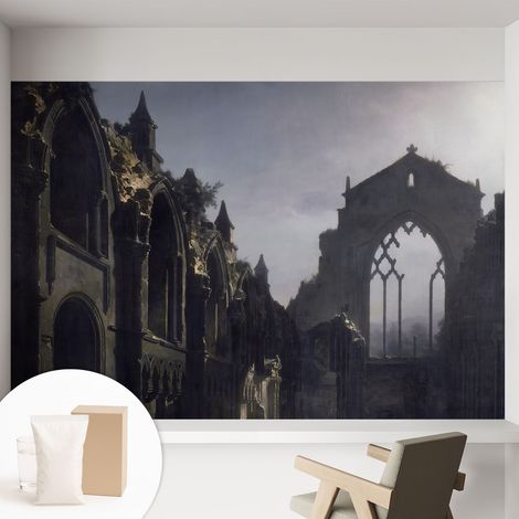 Tapete Vliestapete mit Kleber - abwaschbar - Arbeitszimmer - Esszimmer- Top Qualität Gotische Ruinen 152x104 cm (1/5)