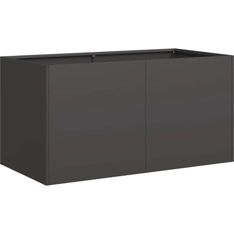 Macetero moderno para exteriores con base abierta 80 x 40 x 40 cm estable y decorativo fabricado en acero laminado en frío negro 020051457 (1/5)