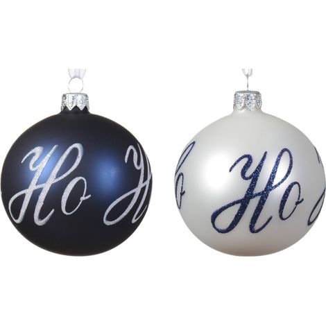 Palline "Ho Ho Ho" decorazione per albero di natale da 8 cm, confezione da 6 pezzi