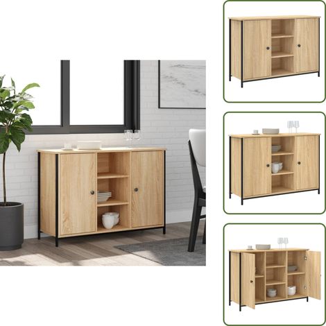 Sonoma-Eiche - vidaXL Sideboard Sonoma-Eiche 100x35x70 cm Holzwerkstoff - Stauraum (1/5)