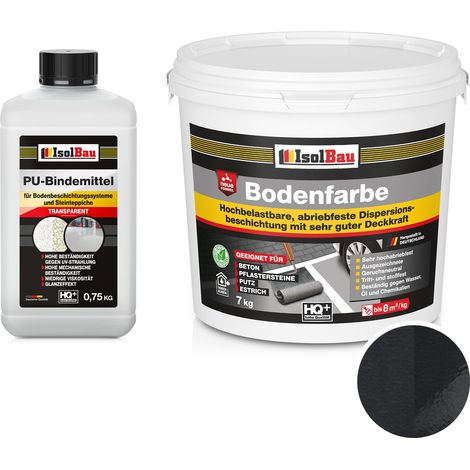 IsolBau Vernice per pavimenti in resina 2K per calcestruzzo Bodenbeschichtung 7 kg Nero (1/5)