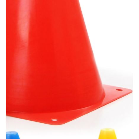 Cônes de signalisation pour l'entraînement de football et de course à pied, lot de 10, 18 cm, rouge (1/5)