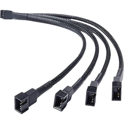 Adaptateur répartiteur de ventilateurs haute performance (1 vers 4) Compatible avec les ventilateurs PC à 4 broches Caractéristiques : Protection contre les surintensités, grande durabilité Couleur : (1/5)