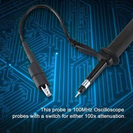 Sonde d'oscilloscope P4100, rapport de réduction 100:1, 2 kV, bande passante 100 MHz, noire, emballage individuel (1/5)
