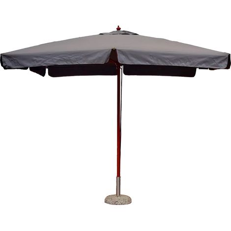 Ombrellone da Giardino 3x3m Palo Ø48 mm in Legno e Poliestere Grigio