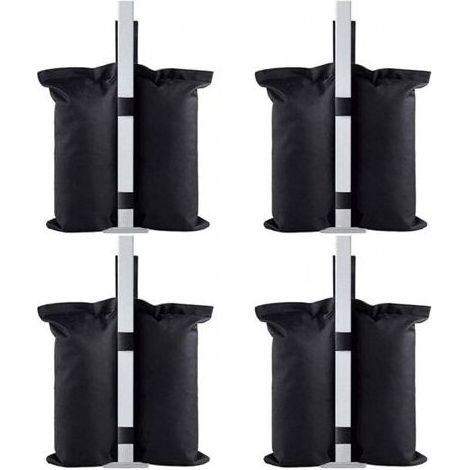 Jeu de 4 Poids pour Tonnelle, Poids Tonnelle Industrielle 600D, Revêtement Intérieur en PVC, Sac de Sable pour Tonnelle pour Tente Pop-up, Auvent ou Parasol (Double-Tube) (1/5)