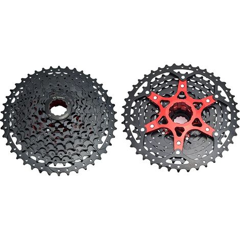 Cassetta a ruota libera, compatibile con 12 velocità, design leggero, 9 velocità 11-42 denti, nera (1/2)