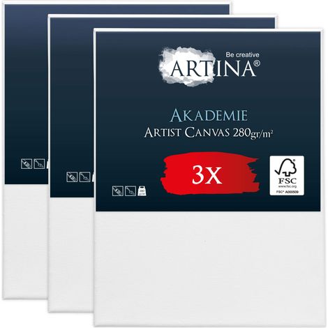 Toile sur châssis Académie, 80x100cm, lot de 3