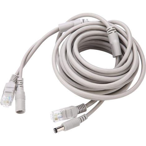 10M/393 7ft Câble Ethernet cable camera de surveillance Port RJ45, Câble DC Ethernet CCTV, Câble d'extension d'alimentation pour Caméras IP NVR Système Connecteurs DC (1/5)