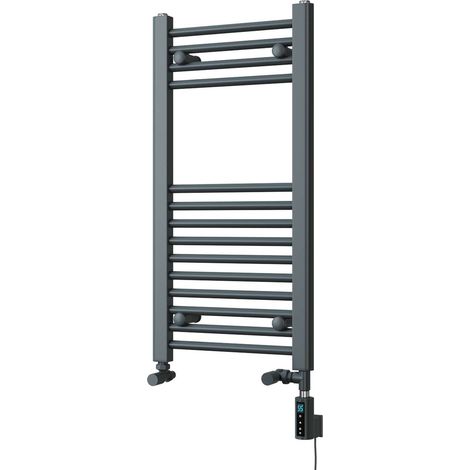 Zennor - Anthracite Dual Fuel Towel Rail H800mm x W400mm Thermostatic WIFI - Straight (1/3)