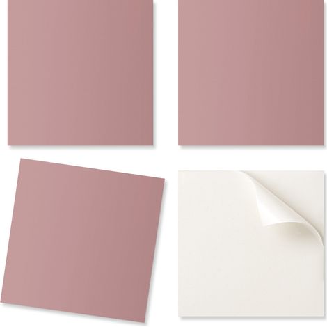 Paquete de baldosas de vinilo decorativas para cocina o ba帽o, color rosa, 4x50x50 cm
