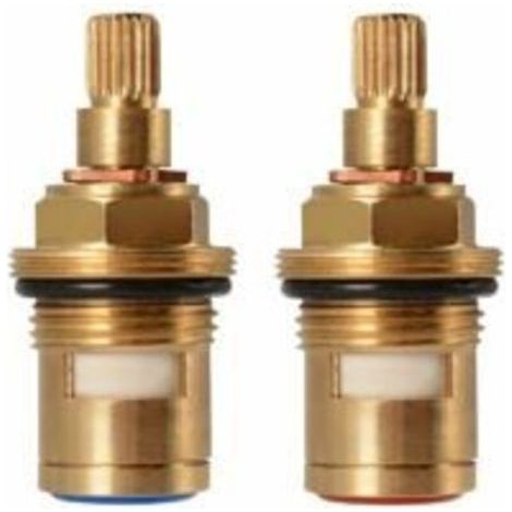 Tete A Disques Ceramique, Paire de cartouches céramique universelles de rechange pour robinet, 1/2" Quart de tour 20 crans x 50mm,une paire (1/5)