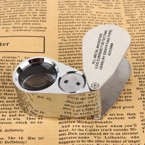 Loupe en verre grossissant 40X LED Bijoux avec loupe pour oeil bijoutier boîte pour outil d\'évaluation--PUY (1/4)