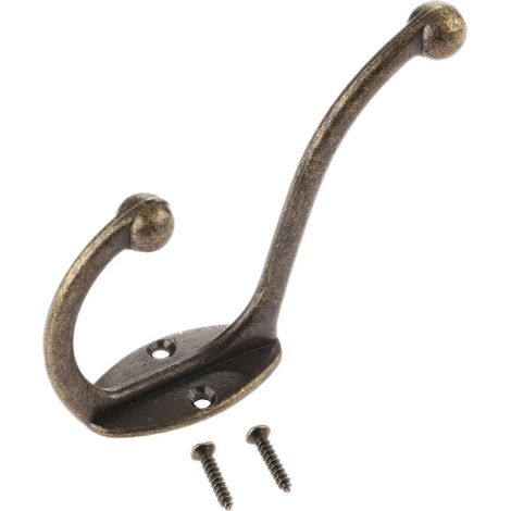 Set aus 10 Vintage-Haken — Wandmontierte Metallhaken — Doppelhakige Aufbewahrungshaken für Zuhause